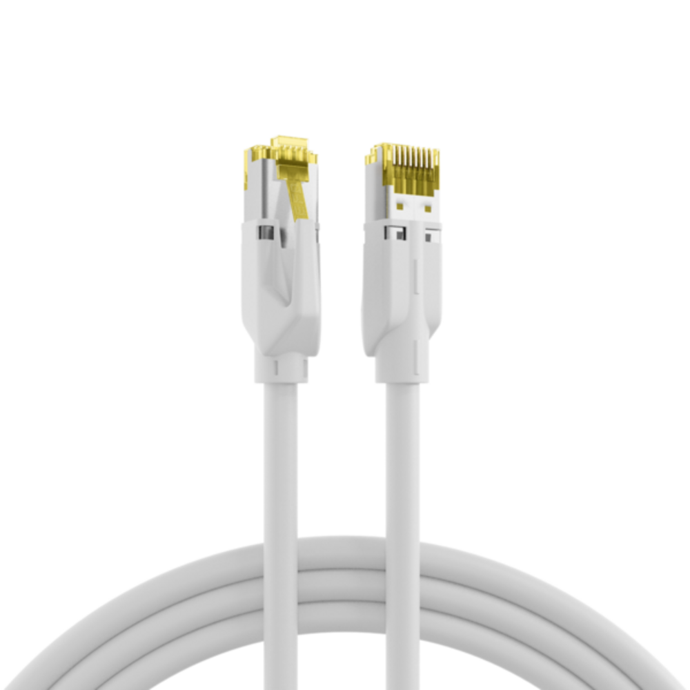 Patchkabel  RJ45 Patchkabel Cat.6A S/FTP LSZH, Draka UC900 TM31 weiß 1m - 1 VPE = 5 Stï¿½ck