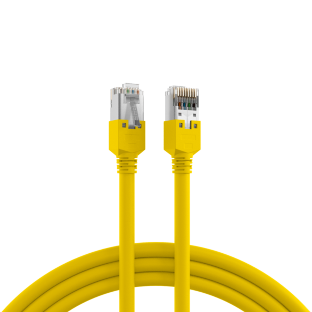 Patchkabel  RJ45 Patchkabel Cat.5e S/UTP PVC, Dätwyler 5502 TM11 gelb 2m - 1 VPE = 5 Stï¿½ck