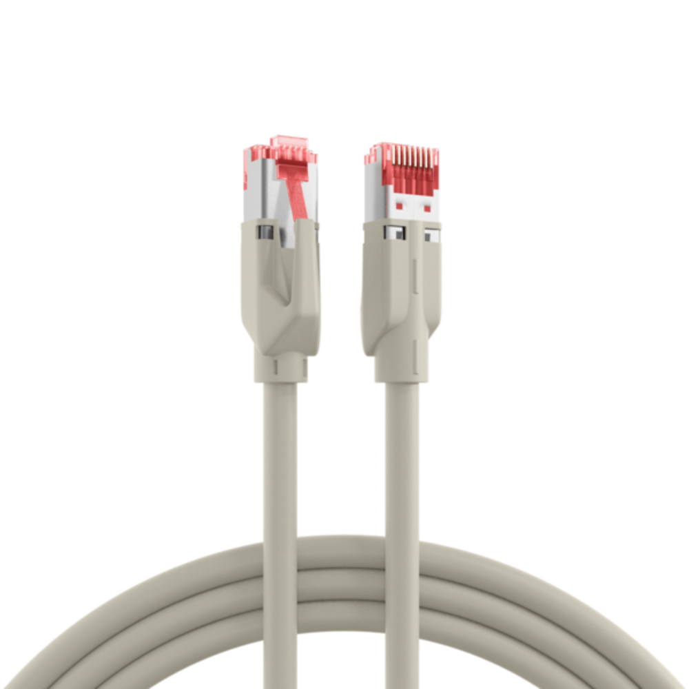 Patchkabel  RJ45 Patchkabel Cat.6A S/FTP LSZH , Dätwyler 7702 TM21 grau 1m - 1 VPE = 5 Stï¿½ck