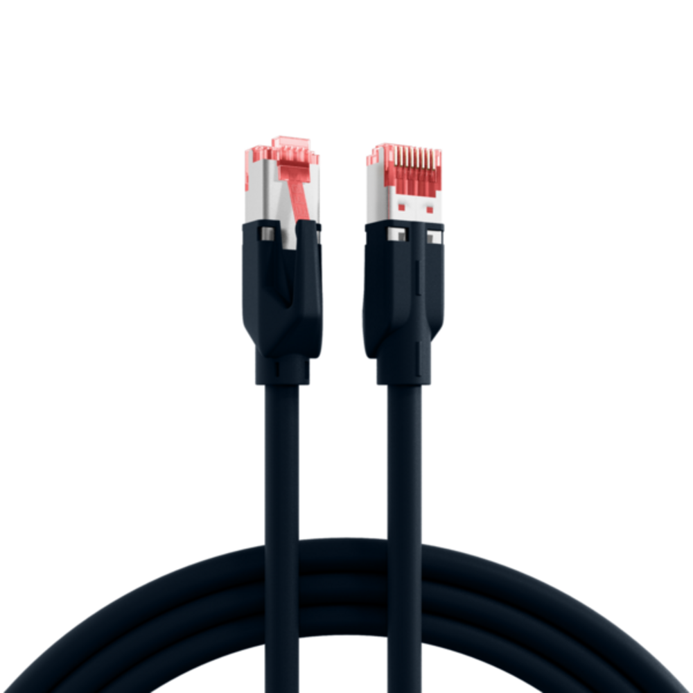 Patchkabel  RJ45 Patchkabel Cat.6A S/FTP LSZH , Dätwyler 7702 TM21 schwarz 2m - 1 VPE = 5 Stï¿½ck