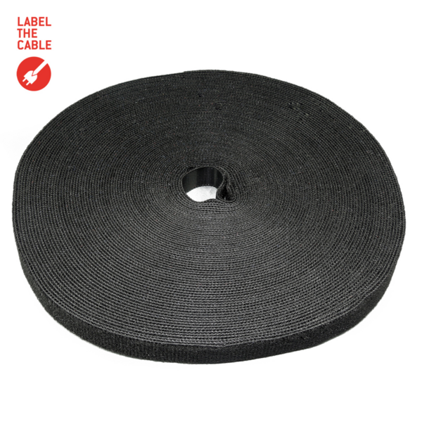 LTC ROLL STRAP Doppelseitige Klettbandrolle, 25m schwarz