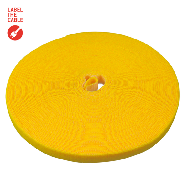 LTC ROLL STRAP Doppelseitige Klettbandrolle, 25m gelb