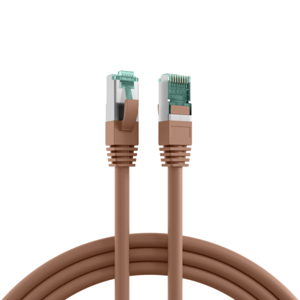 RJ45 Patchkabel Cat.6A S/FTP LSZH, braun 0,15m