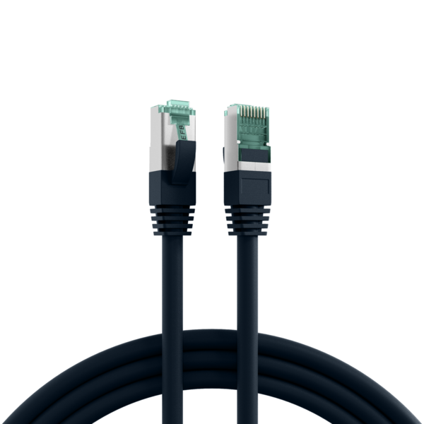 RJ45 Patchkabel Cat.6A S/FTP LSZH, schwarz 0,5m