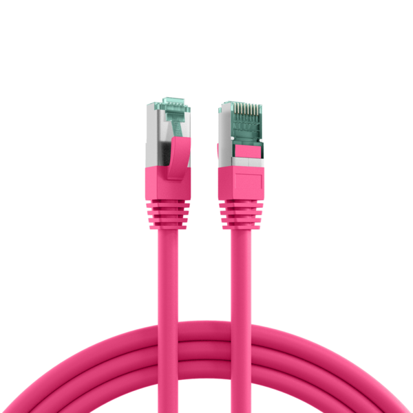 RJ45 Patchkabel Cat.6A S/FTP LSZH, magenta 2m