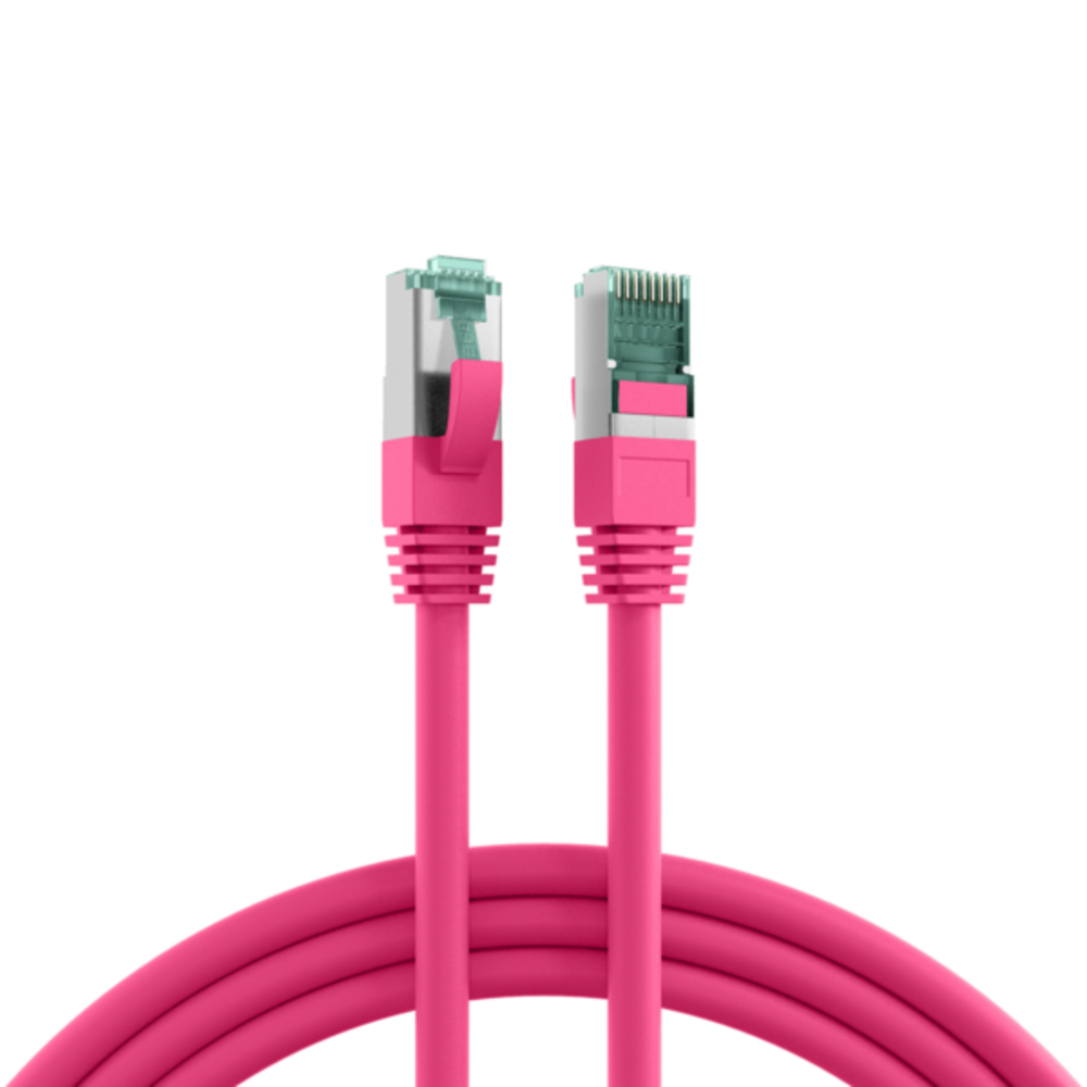 Patchkabel  RJ45 Patchkabel Cat.6A S/FTP LSZH, magenta 5m - 1 VPE = 10 Stï¿½ck