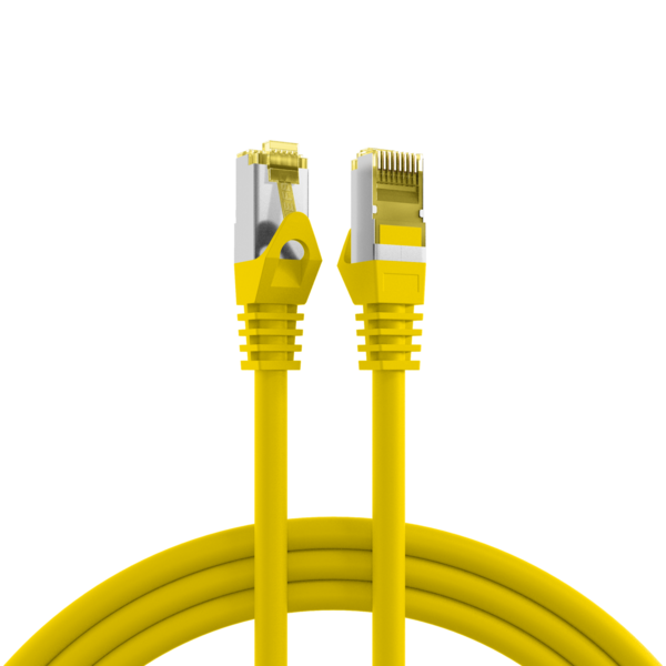 RJ45 Patchkabel Cat.6A S/FTP LSZH, Cat.7 Rohkabel gelb 1,5m