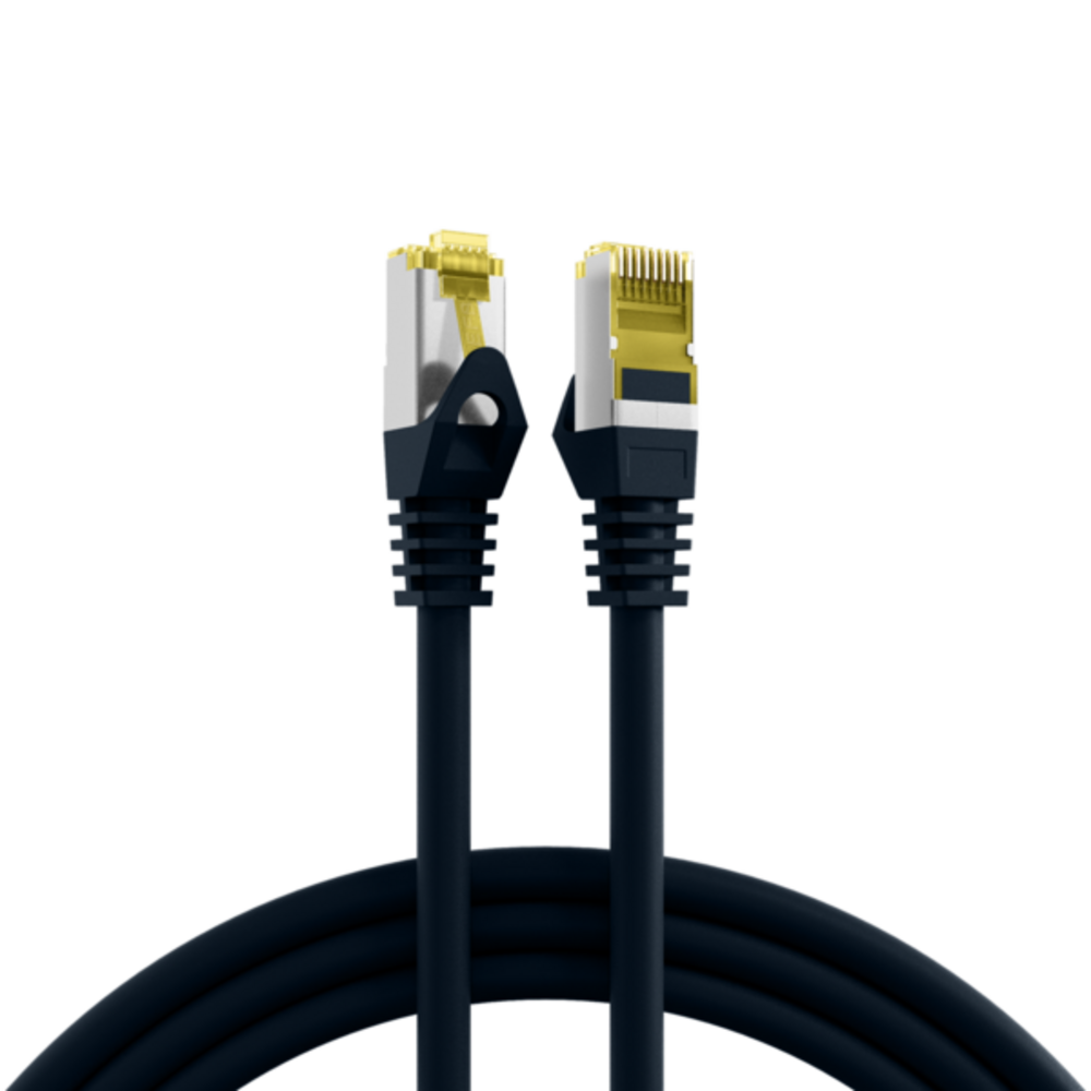 Patchkabel  RJ45 Patchkabel Cat.6A S/FTP LSZH, Cat.7 Rohkabel schwarz 15m - 1 VPE = 5 Stï¿½ck