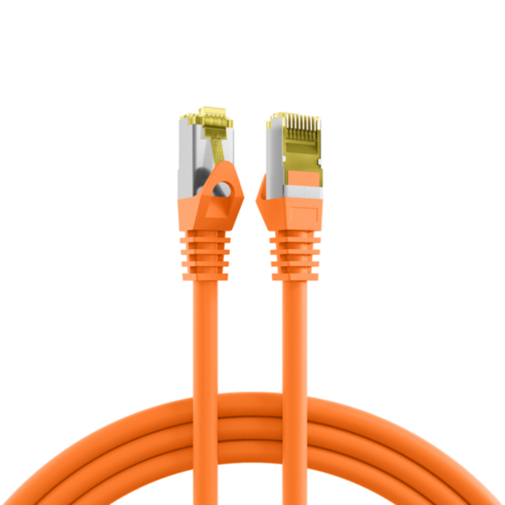 Patchkabel  RJ45 Patchkabel Cat.6A S/FTP LSZH, Cat.7 Rohkabel orange 15m - 1 VPE = 5 Stï¿½ck