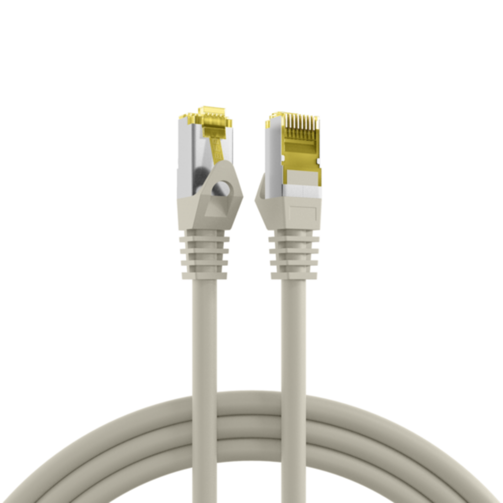 Patchkabel  RJ45 Patchkabel Cat.6A S/FTP LSZH, Cat.7 Rohkabel grau 1m - 1 VPE = 10 Stï¿½ck