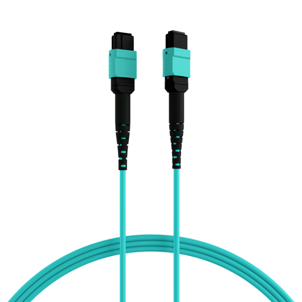 MPO-PLUS®(F)-MPO-PLUS®(F) Patchkabel OM3 12 Fasern, Typ B LSZH aqua 10m