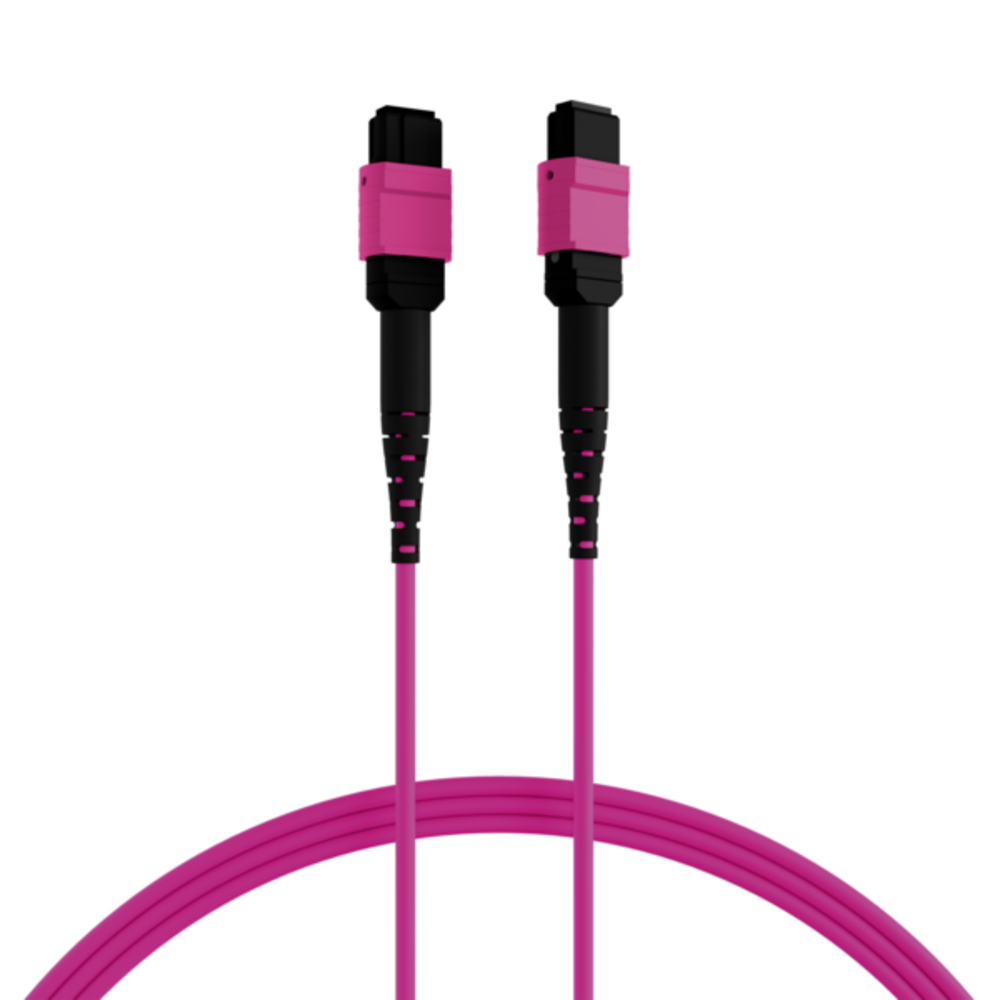 MPO / MTP MTP®(F)-MTP®(F) Patchkabel OM4 24 Fasern, Typ A LSZH erika-violett 15m  - 1 VPE = 5 Stï¿½ck