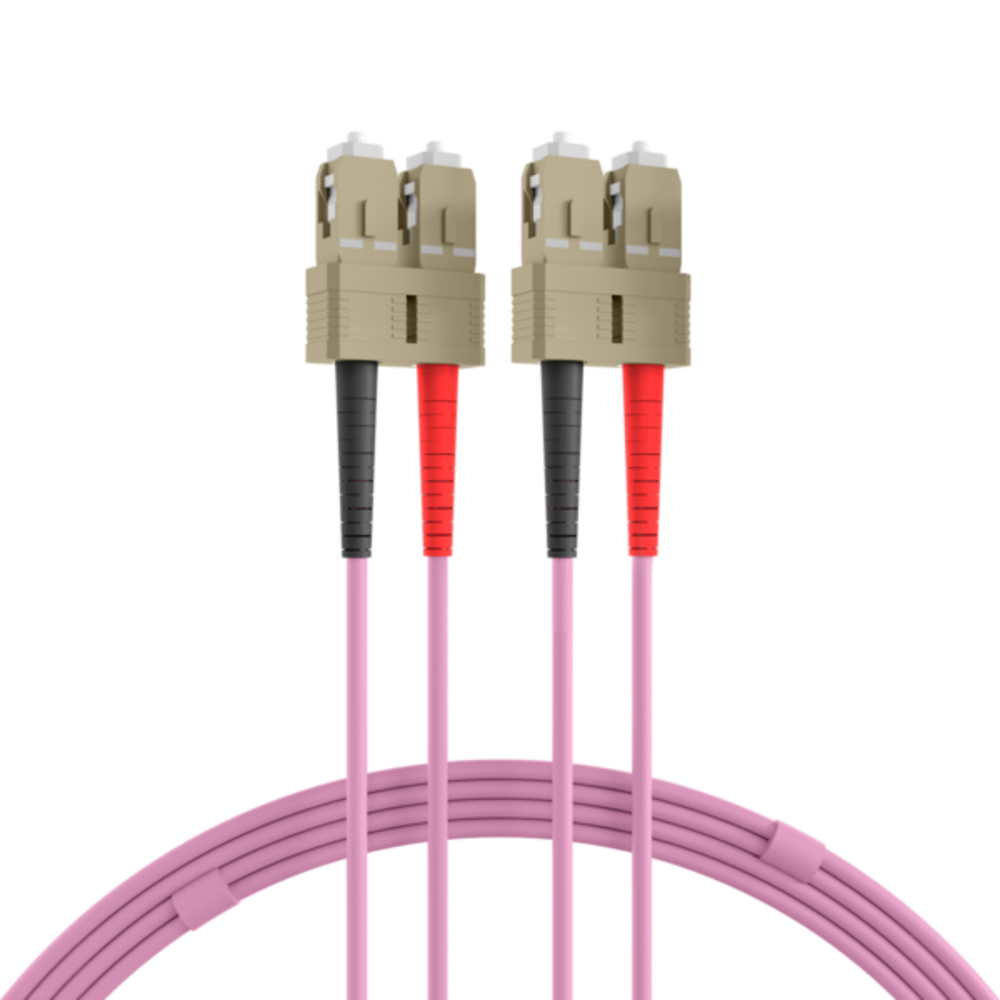 Glasfaser Patchkabel Duplex Patchkabel Flat-Twin SC-SC OM4, 3m LSZH 3x5mm erikaviolett - 1 VPE = 10 Stï¿½ck
