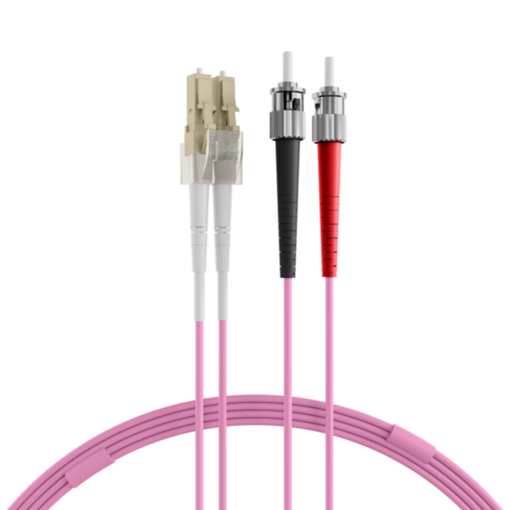Glasfaser Patchkabel Duplex Patchkabel LC-ST OM4, 15m LSZH 2mm erikaviolett - 1 VPE = 12 Stï¿½ck