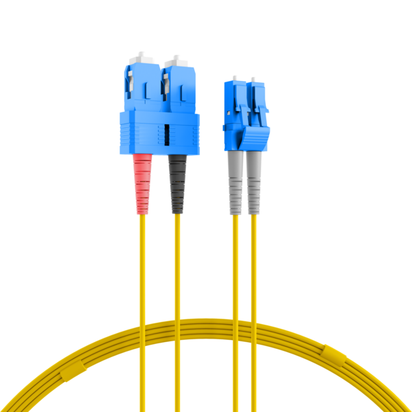 Duplex Patchkabel Flat-Twin LC-SC OS2 G652D -- 15m LSZH 3x5mm gelb