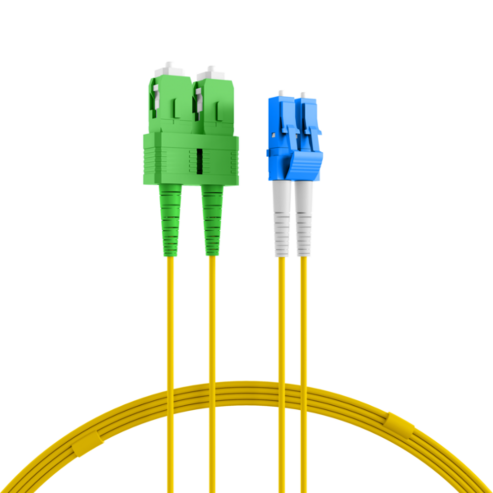 Glasfaser Patchkabel Duplex Patchkabel LC-SC/APC OS2 G652D, 20m LSZH 2mm gelb - 1 VPE = 5 Stï¿½ck