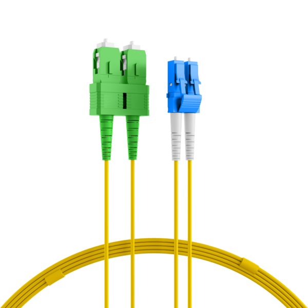 Duplex Patchkabel LC-SC/APC OS2 G652D, 30m LSZH 2mm gelb