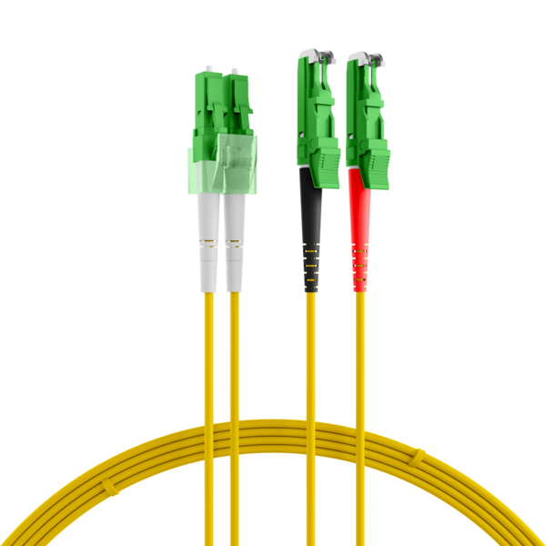 Duplex Patchkabel 2E9  E2000®/APC-LC/APC OS2 -- 1m     Ø 2x1,8mm LSZH gelb