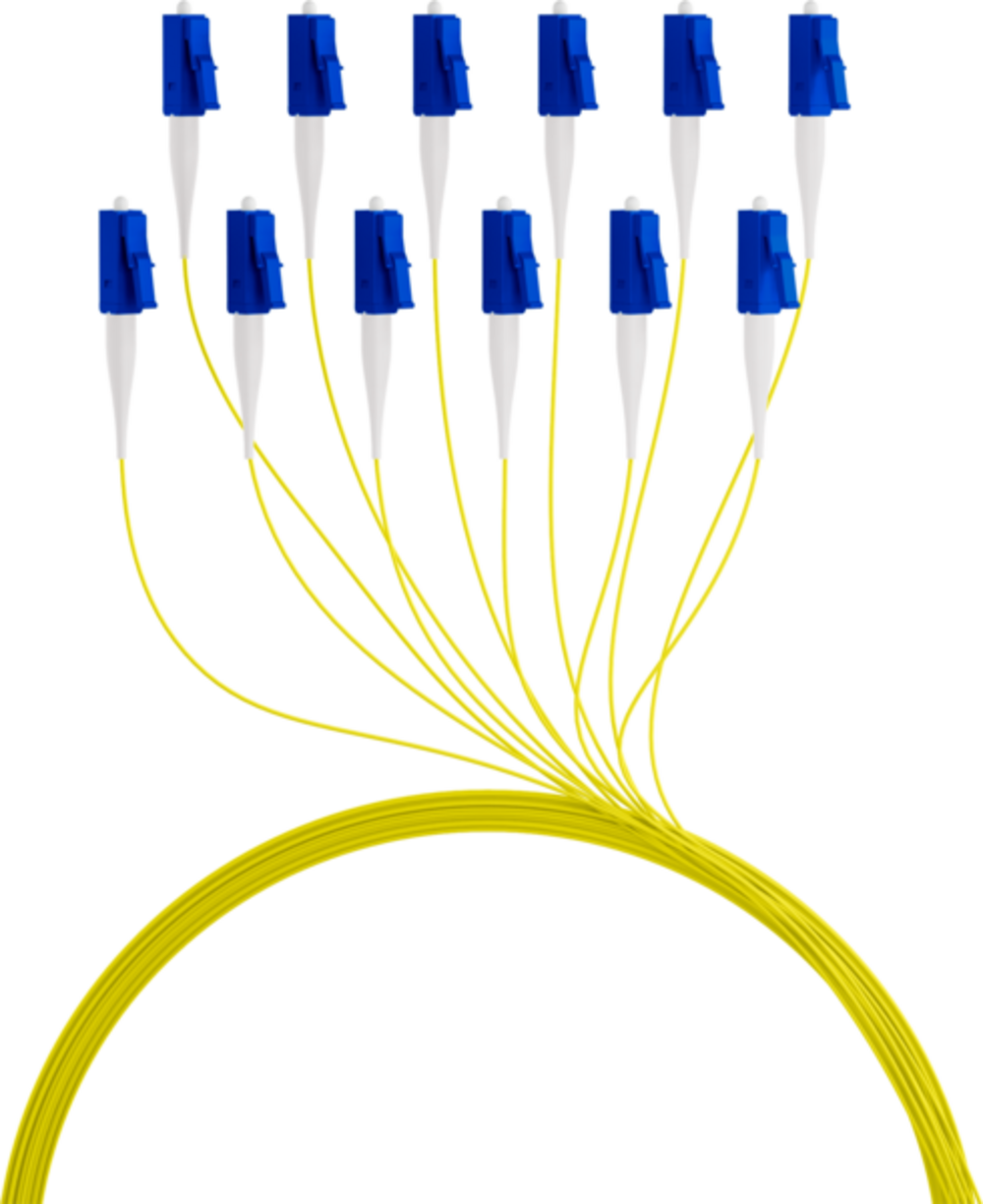 Glasfaser Pigtails Faserpigtail LC OS2 G652D, Gelb 2m - 1 Stück - 1 VPE = 12 Stï¿½ck