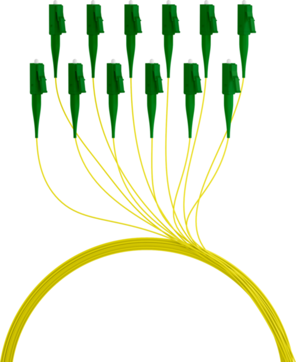Glasfaser Pigtails Faserpigtail LC/APC OS2 G652D, Gelb 2m - 1 Stück - 1 VPE = 12 Stï¿½ck