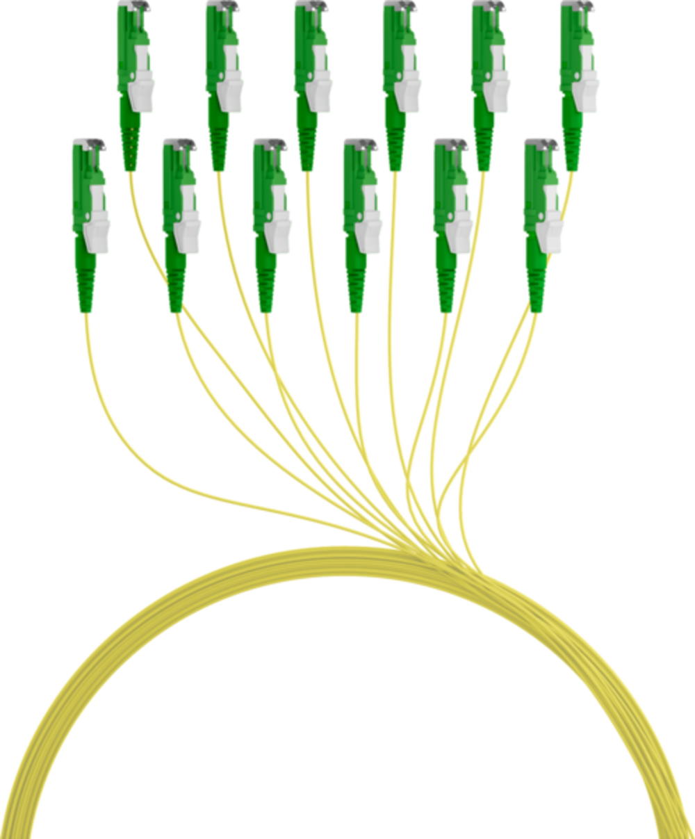 Glasfaser Pigtails R&M Faserpigtail E2000?/APC OS2 G652D, gelb 2m - 1 Stück - 1 VPE = 12 Stï¿½ck