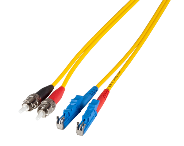 Duplex Patchkabel E2000®-ST OS2, 5m LSZH 3mm gelb