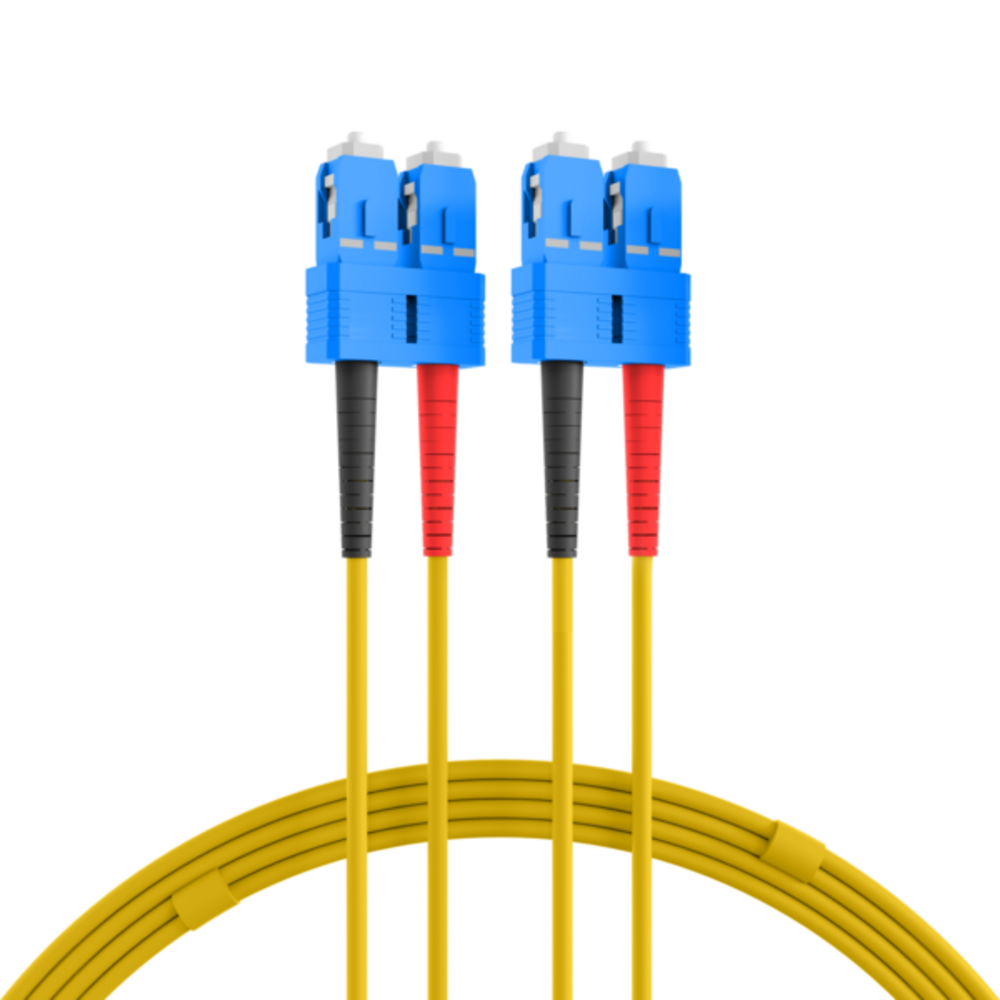 Glasfaser Patchkabel Duplex Patchkabel SC-SC OS2 G652D, 1m LSZH 3mm gelb - 1 VPE = 10 Stï¿½ck
