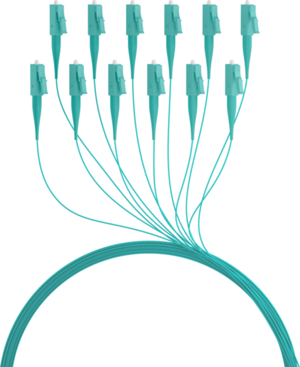 Glasfaser Pigtails Faserpigtail LC OM3, Aqua 2m - 1 Stück - 1 VPE = 12 St�ck