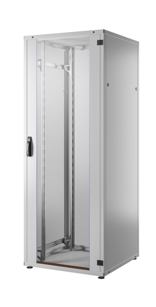19'' Netzwerkschrank PRO 42HE, 800x800, mm, RAL7035, F.tür Glas 1-tlg. R.tür Stahl 2-tlg.