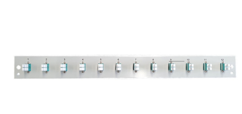Glasfaser Verteiler Bestückte Frontblende mit 12 x LC Duplex, Kupplung OM3, schwarz - 1 VPE = 50 Stï¿½ck