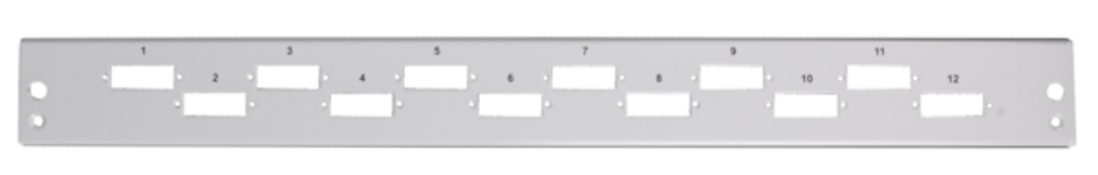Glasfaser Verteiler Frontblende 12 x SC Duplex/LC Quad, vertikal, grau - 1 VPE = 100 Stï¿½ck
