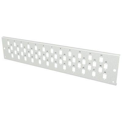 Frontplatte 2HE 48 x SC Simplex/E2000® , Simplex/MTRJ/LC Duplex, grau