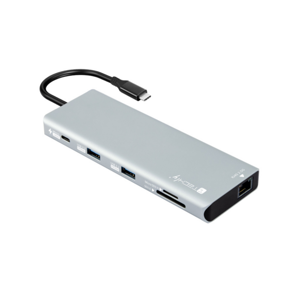 10 in 1 USB-C? Dockingstation HDMI DP RJ45 2.5G PD, mit Micro SD/SD Reader silber