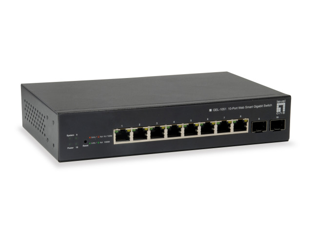 10-Port Web Smart Gigabit Switch, 2 x Gigabit SFP, 10-Port Web Smart Gigabit Switch, 2 x Gigabit SFP,