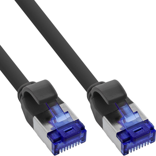 100er B-Pack InLine® Slim Cat.6A S/FTP LSZH Patchkabel schwarz 1,5m Patchkabel RJ45