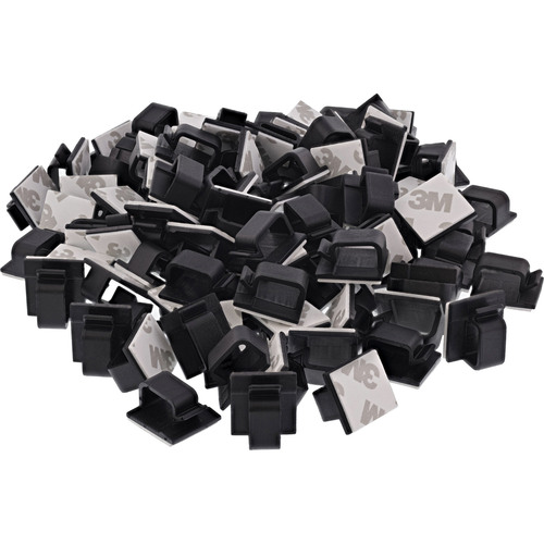 100er Pack InLine® Kabelmanager Klebesockel XL, Nylon, 3M-Klebepad, schwarz