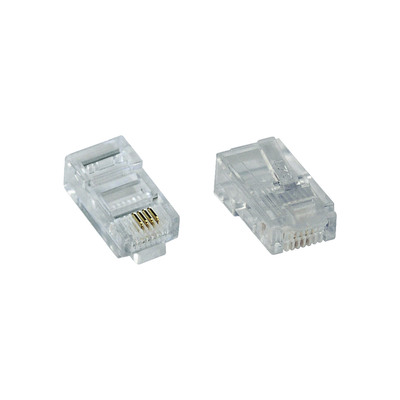 100er Pack InLine Modularstecker 8P4C RJ45 zum Crimpen auf Flachkabel (ISDN)