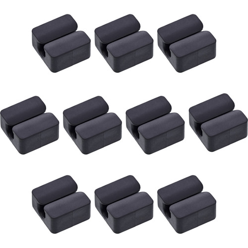10er Pack InLine® Kabelclip, 1-fach, selbstklebend, schwarz