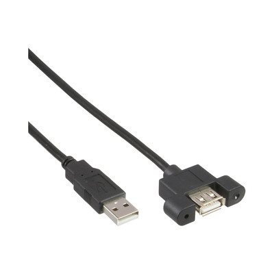 120er Bulk-Pack InLine® USB 2.0 Anschlusskabel, Stecker A auf Einbaubuchse A, 0,6m (Produktbild 1)