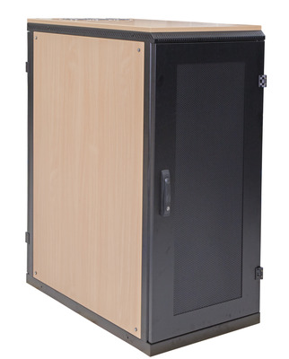 Serverschrank 26HE, 600 x 1000 mm -- akustisch gedämmt, Holzdesign Buche, 693126.60-AK-BU (Produktbild 1)