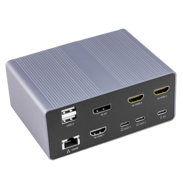 19 in 1 USB-C? 8K HDMI Docking Station , 4 Video Ausgänge (3xHDMI 1xDP)