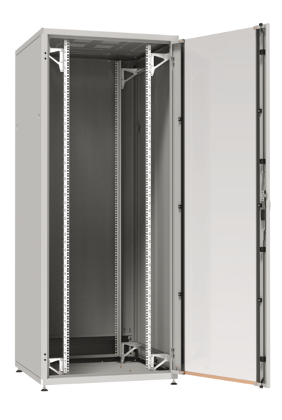 19 Netzwerkschrank PRO 42HE, 800x1200 -- mm, RAL7035, Rücktür Stahl 2tlg. mit Schwenkhebel