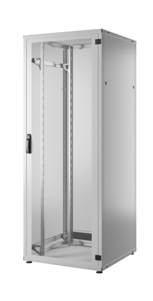 19'' Serverschrank PRO 24HE, 600x1000 mm, F=1-tlg., R=Stahl 1-tlg. 2xVR, RAL7035