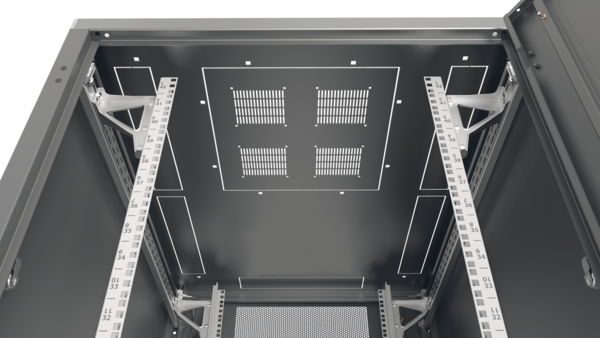 19'' Serverschrank PRO 42HE, 800x1000 mm, F+R=2-tlg., ohne Seitenwände, RAL7035