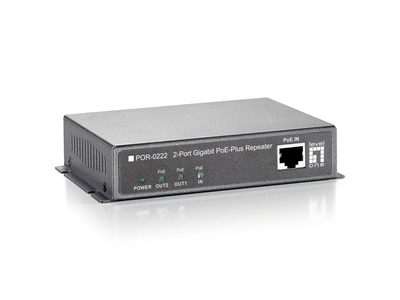 2 Port Gigabit Ethernet PoE+ Repeater -- 2 PoE Ports