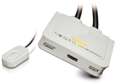 2-Port KVM DisplayPort-USB-Audio mit Kabelsätzen 2x 0,9m