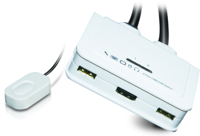 2-Port KVM HDMI-USB-Audio mit Kabelsätzen 2x 0,9m