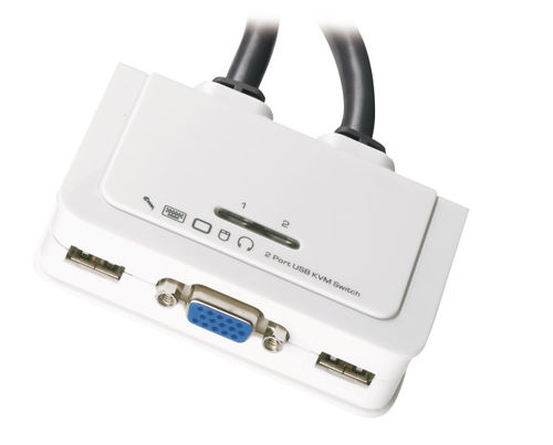 2-Port KVM VGA-USB-Audio mit Kabelsätzen 2x0,9 m