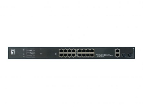 20-Port-Gigabit-PoE-Switch 16 PoE-Ausgänge, 2 x Gigabit RJ45 2 x Gigabit SFP LAN Switch