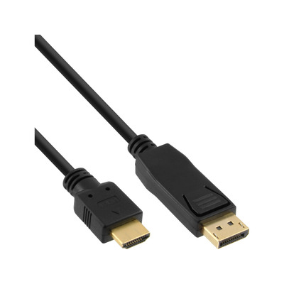 20er Bulk-Pack InLine DisplayPort zu HDMI Konverter Kabel, schwarz, 3m (Produktbild 1)
